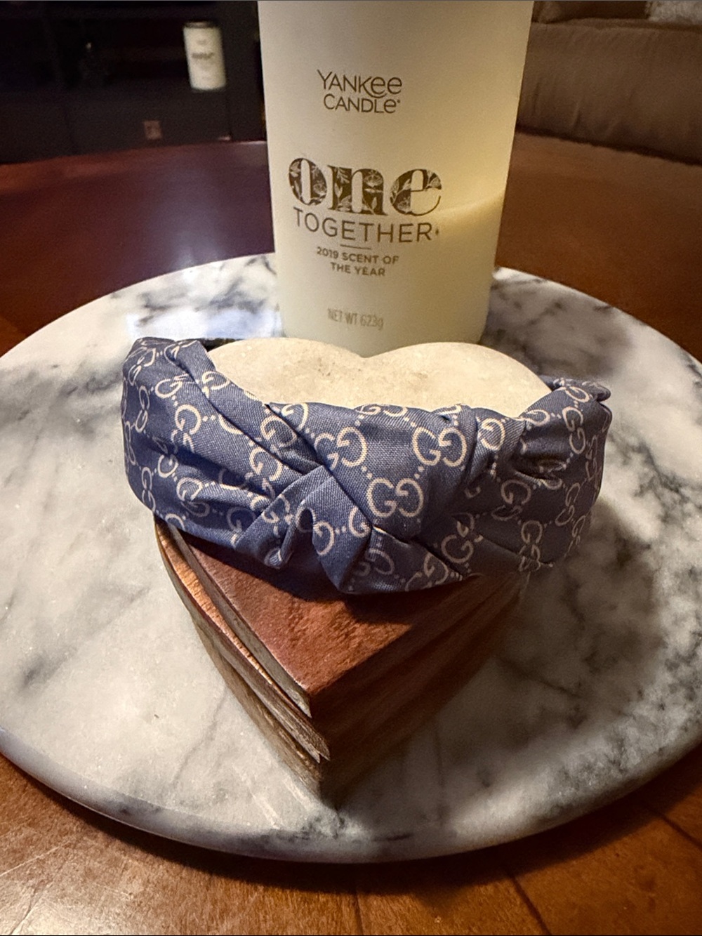 Gucci blue Monogram Twisted Headband